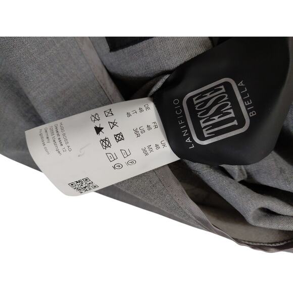 Hugo Boss Lanificio Tesse Bella Italian Fabric Gray Blazer Jacket 36R Woo - Picture 7 of 14